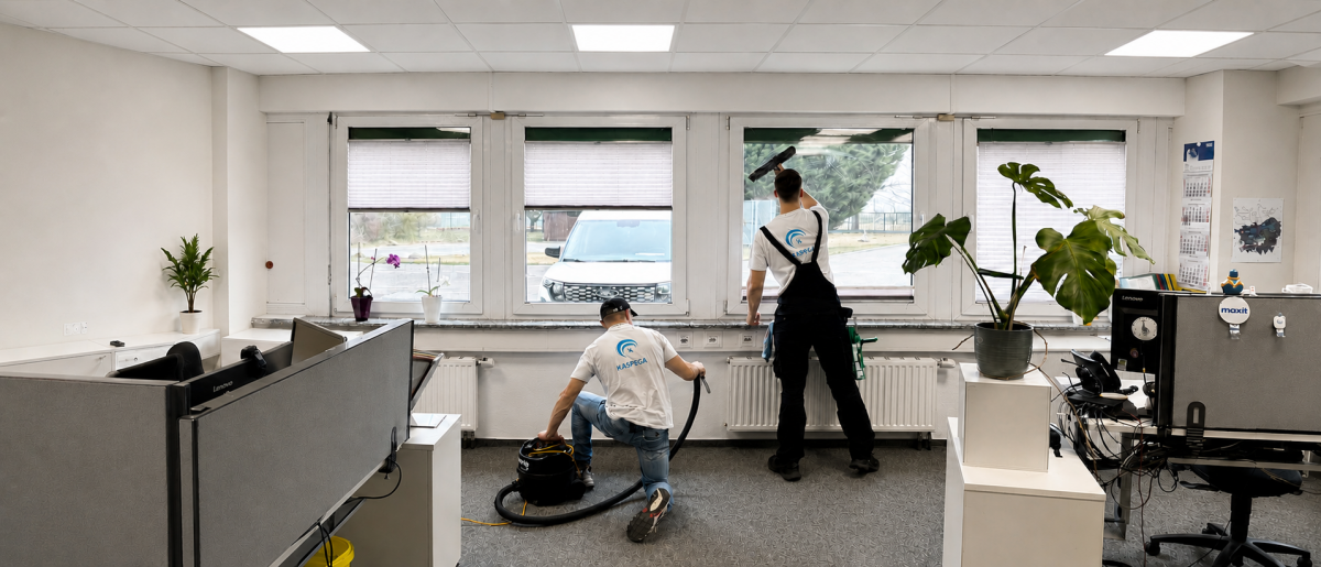 KASPEGA-Mitarbeiter bei der B&uuml;roreinigung
