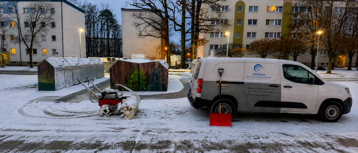 Kaspega Winterdienst in einer Wohngegend